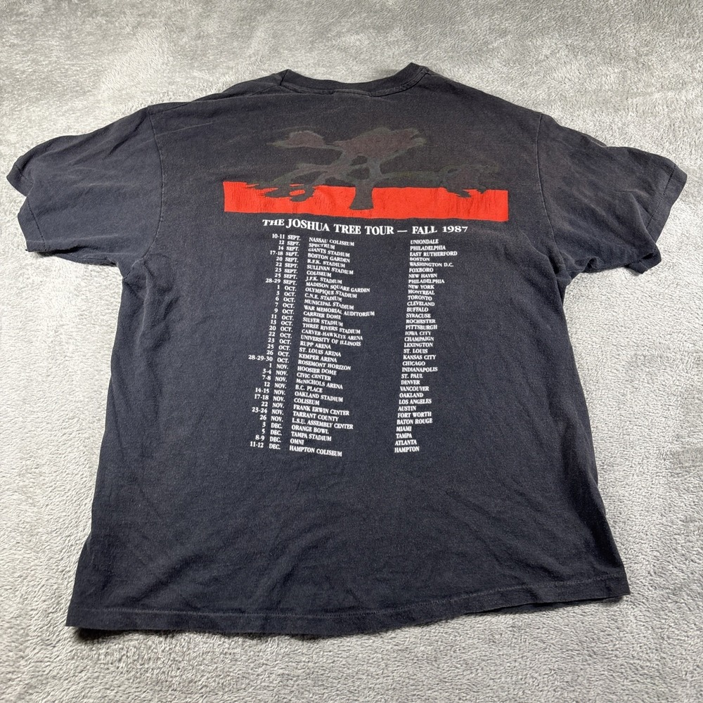 Vintage 1987 U2 Joshua Tree Concert Tour T-Shirt - Hanes - SIZE XL - Picture 8 of 9